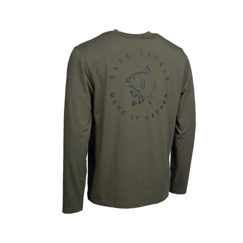 T-shirt Manche Longue Nash Make it Carp Logo Sleeve Green - T-shirts manches longues | Pacific P&ecirc;che