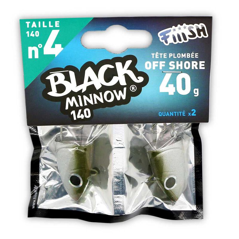 T&ecirc;te plomb&eacute;e fiiish black minnow 140 off shore 40g (x2) - T&ecirc;tes Plomb&eacute;es | Pacific P&ecirc;che