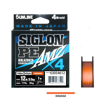 Tresse Sunline Siglon Pex4 AMZ 150m Orange - Tresses | Pacific P&ecirc;che