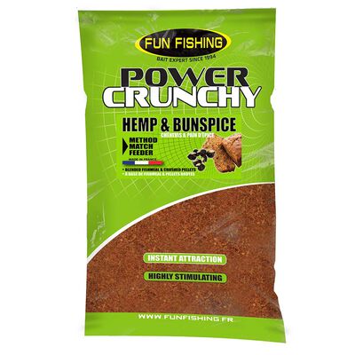 Amorce Fun Fishing POWER CRUNCHY Hemp & Bun Spice 2kg - Amorces | Pacific P&ecirc;che