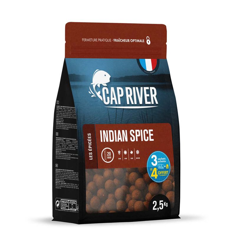 Bouillettes Cap River Indian Spice 2.5kg - Denses | Pacific P&ecirc;che