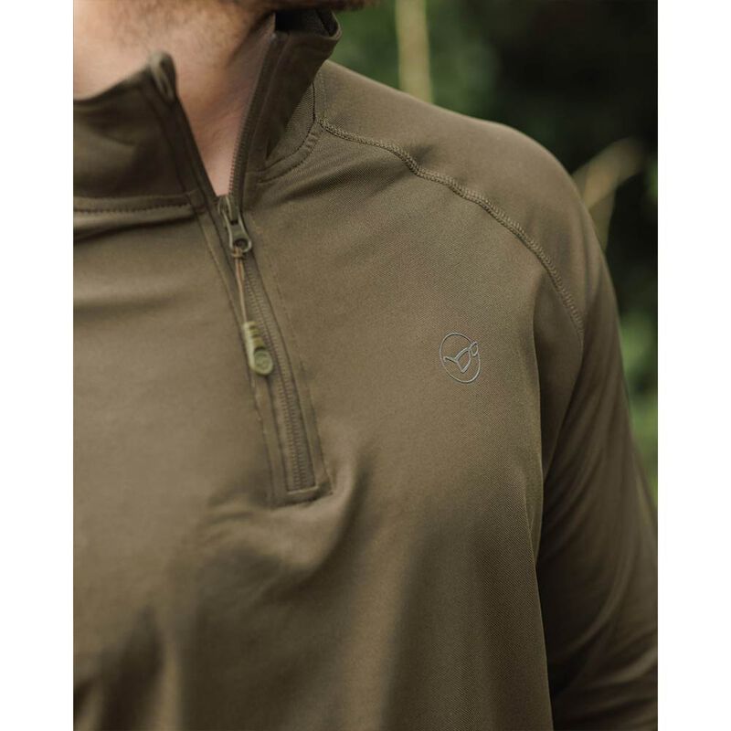 Maillot Korda a manche longue Kool UPF Zip Jersey Dark Olive - T-shirts manches longues UV | Pacific P&ecirc;che