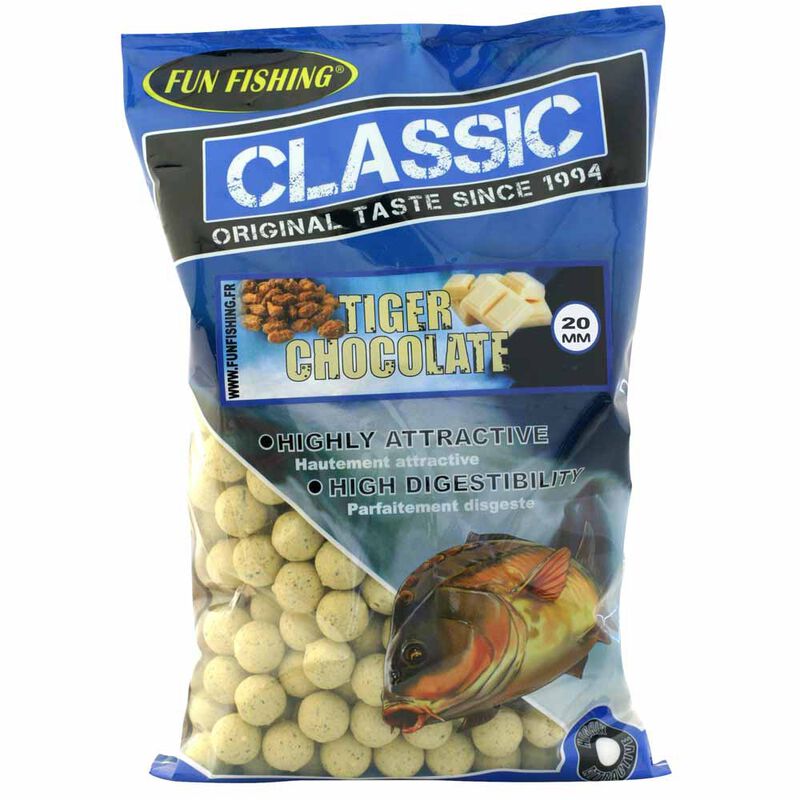 Bouillettes carpe fun fishing classic tiger chocolate 20mm 4kg - Denses | Pacific P&ecirc;che
