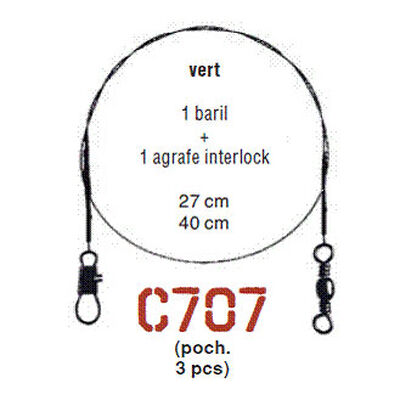 Bas de ligne acier mont&eacute; carnassier cannelle avancon nylflex c707 27cm (x3) - Bas de ligne mont&eacute;s | Pacific P&ecirc;che