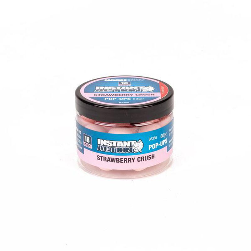 Bouillettes flottantes carpe nashbait instant action pop up strawberry crush - Flottantes | Pacific P&ecirc;che