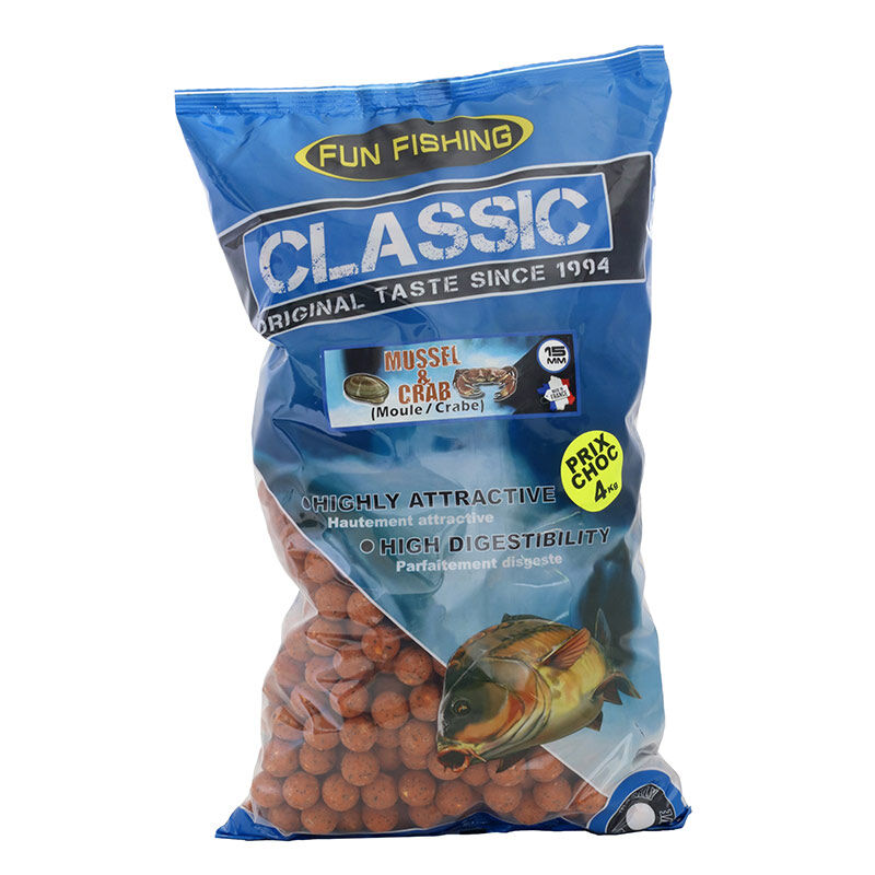 Bouillettes Fun Fishing Classic Moule Crab 15mm 4kg - Denses | Pacific P&ecirc;che