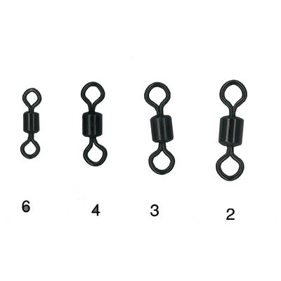 Emerillons baril carpe mack2 black mat swivel x 25 - Emerillons carpe | Pacific P&ecirc;che