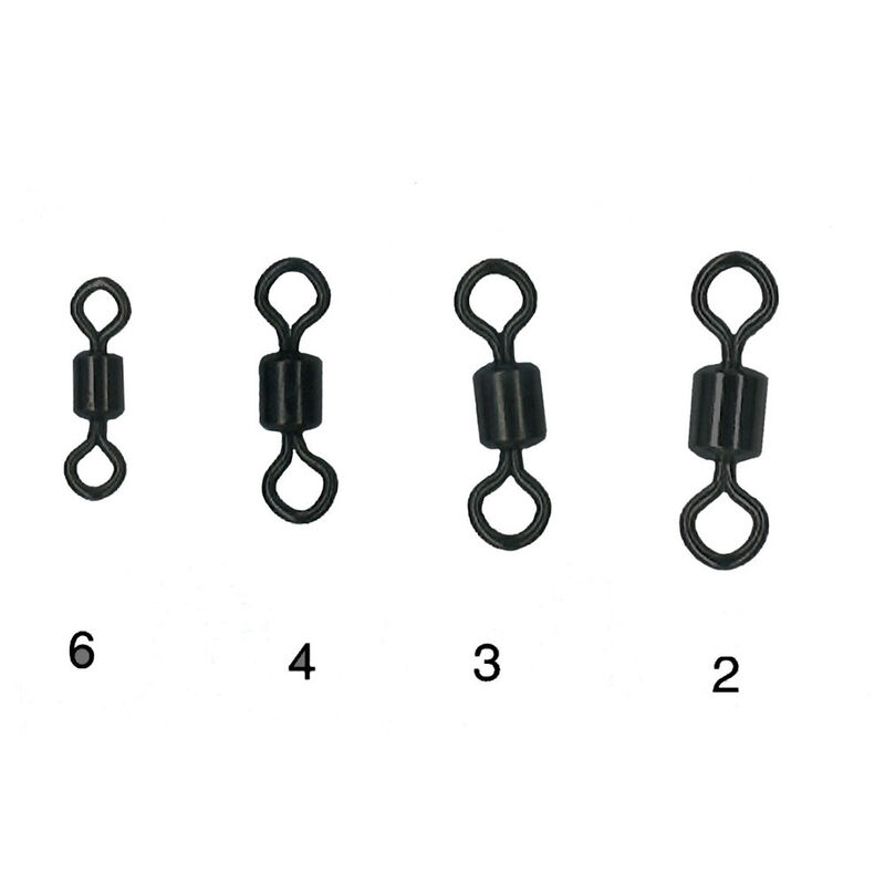 Emerillons baril carpe mack2 black mat swivel x 25 - Emerillons carpe | Pacific P&ecirc;che