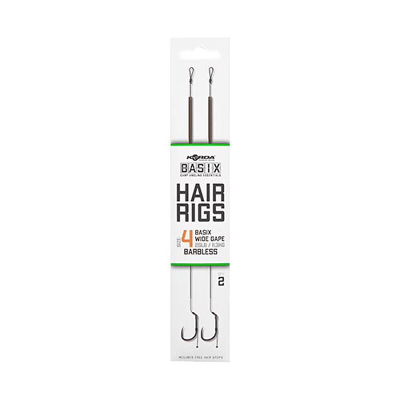 Bas de ligne korda basix hair rigs wide gape barbless - Bas de Ligne Mont&eacute;s | Pacific P&ecirc;che