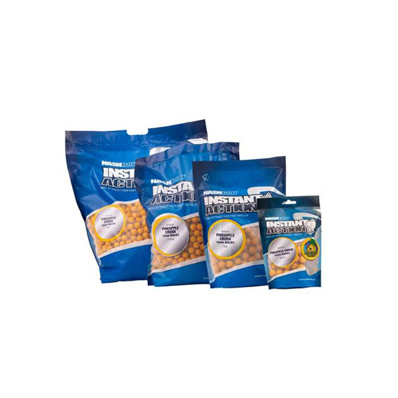 Bouillettes carpe nashbait instant action pineapple crush 20mm - Denses | Pacific P&ecirc;che