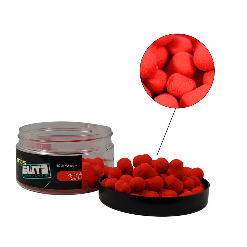 Dumbells Pop Up Teos Elite 10/12mm Spicy/Garlic - Dumbells / Bouillettes | Pacific P&ecirc;che