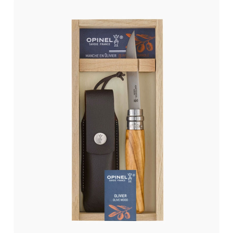 Couteau Opinel Plumier n&deg;08 Olivier + &Eacute;tui - Coutellerie | Pacific P&ecirc;che