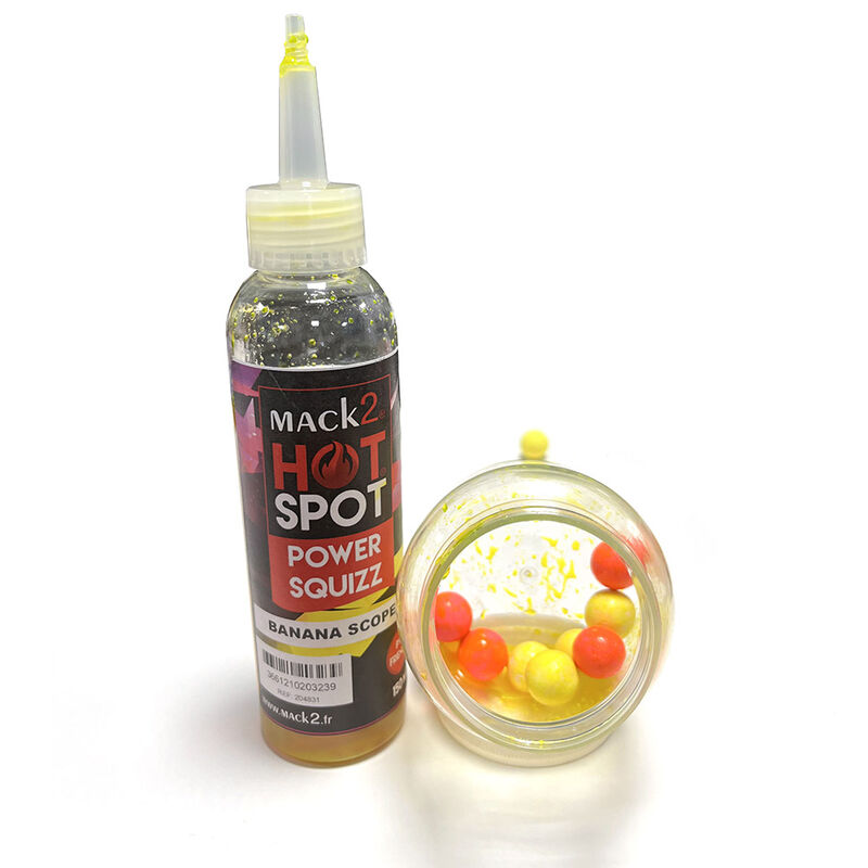 Booster carpe mack2 power squizz Scopex Banane 150ml - Boosters / dips | Pacific P&ecirc;che