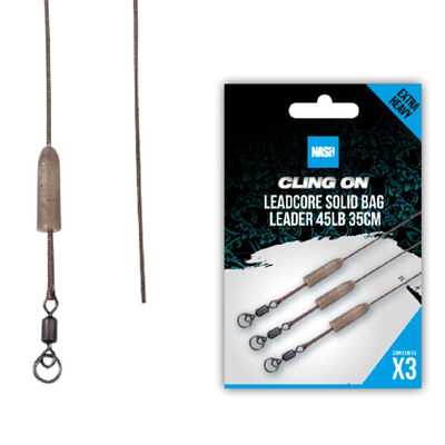 Leadcore Nash Ready Tied Leadcore Solid Bag Leader 35cm - Leadcore | Pacific P&ecirc;che