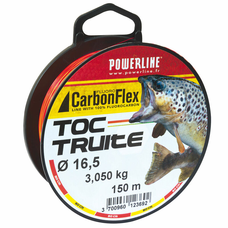 Fluorocarbone Powerline Carbonflex Toc Truite Orange/Blanc 150m - Fluorocarbones | Pacific P&ecirc;che
