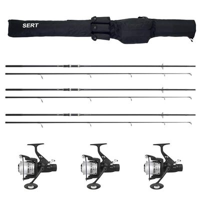 Pack Sert carpe 3 cannes 10' 3lbs + 3 moulinets d&eacute;brayable + fourreau - Packs | Pacific P&ecirc;che