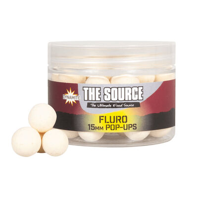 Pop-Up Dynamite Baits The Source White Fluro - Flottantes | Pacific P&ecirc;che