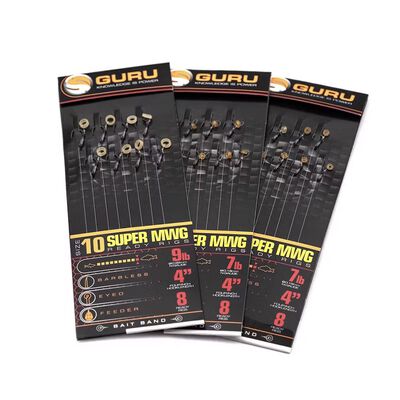 Bas de ligne Guru SMWG Bait Bands 4" (x8) - Hame&ccedil;ons mont&eacute;s feeder | Pacific P&ecirc;che