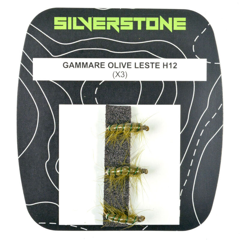 Nymphe silverstone gammare olive lest&eacute; h12 (x3) - Nymphes | Pacific P&ecirc;che