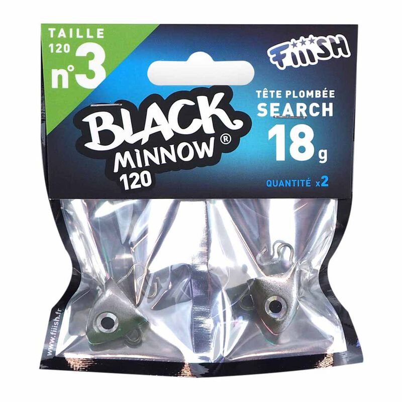 Tete plombee fiiish black minnow120 search 18g (x2) - T&ecirc;tes Plomb&eacute;es | Pacific P&ecirc;che