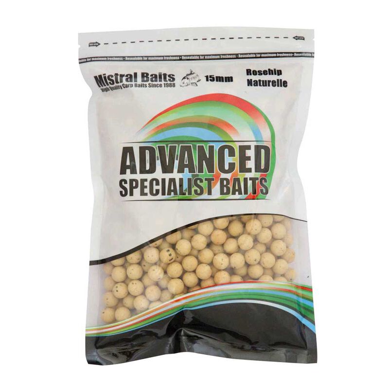 Bouillettes carpe mistral specialist range rosehip blanche boilies 15mm - Denses | Pacific P&ecirc;che