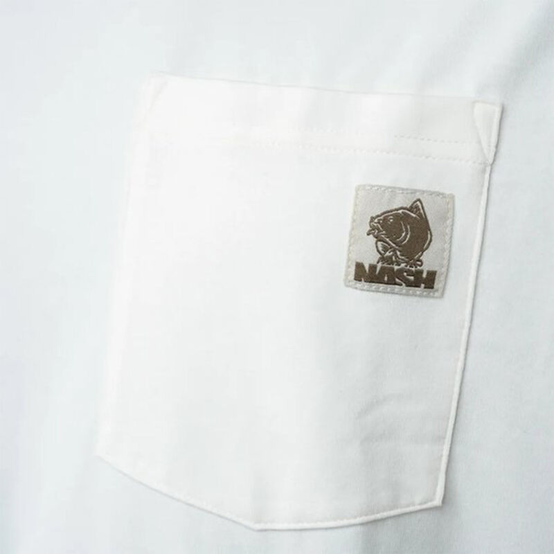 T-Shirt Nash Make it Badge Pocket Ecru - T-shirts manches courtes | Pacific P&ecirc;che