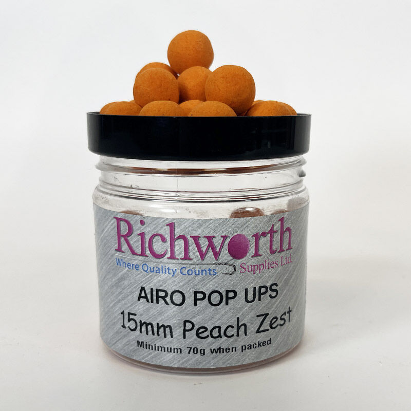 Pop-Ups Richworth Airo Peach Zest 15mm 200 ml - Flottantes | Pacific P&ecirc;che