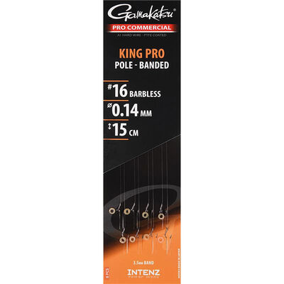 Bas de Ligne Gamakatsu King Pro Pole Banded 15 cm x 8 - Hame&ccedil;ons &agrave; Oeillets | Pacific P&ecirc;che