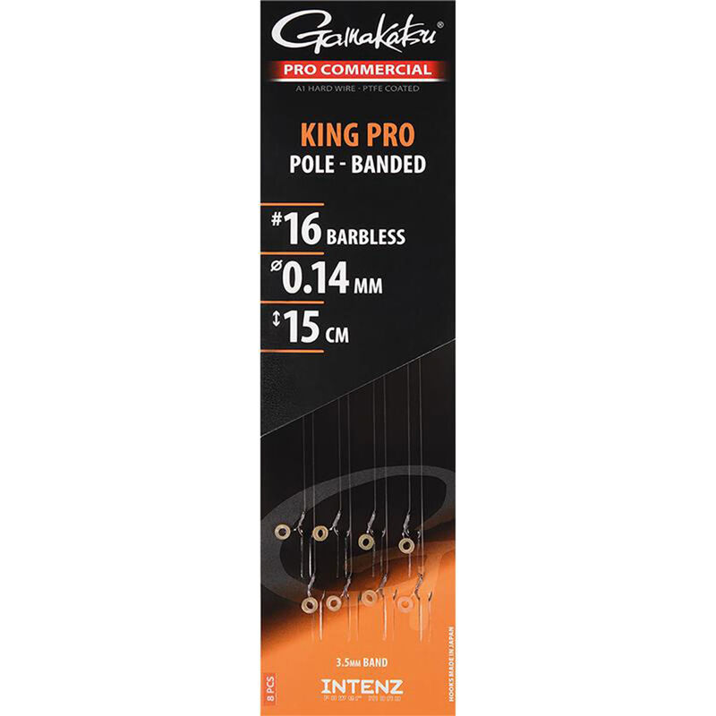 Bas de Ligne Gamakatsu King Pro Pole Banded 15 cm x 8 - Hame&ccedil;ons &agrave; Oeillets | Pacific P&ecirc;che
