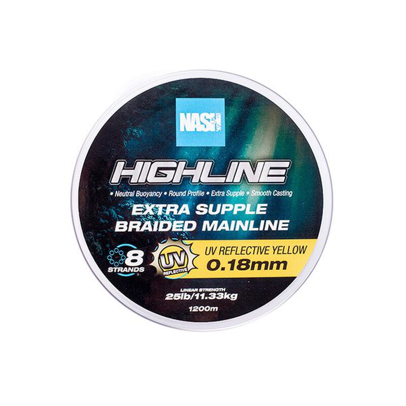 Tresse Nash Highline Extra Supple Braid UV Yellow 1200m - Tresse | Pacific P&ecirc;che