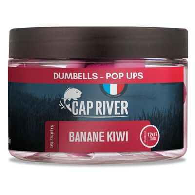 Dumbells Pop Up Cap River Banane Kiwi 12x16mm - Flottantes | Pacific P&ecirc;che