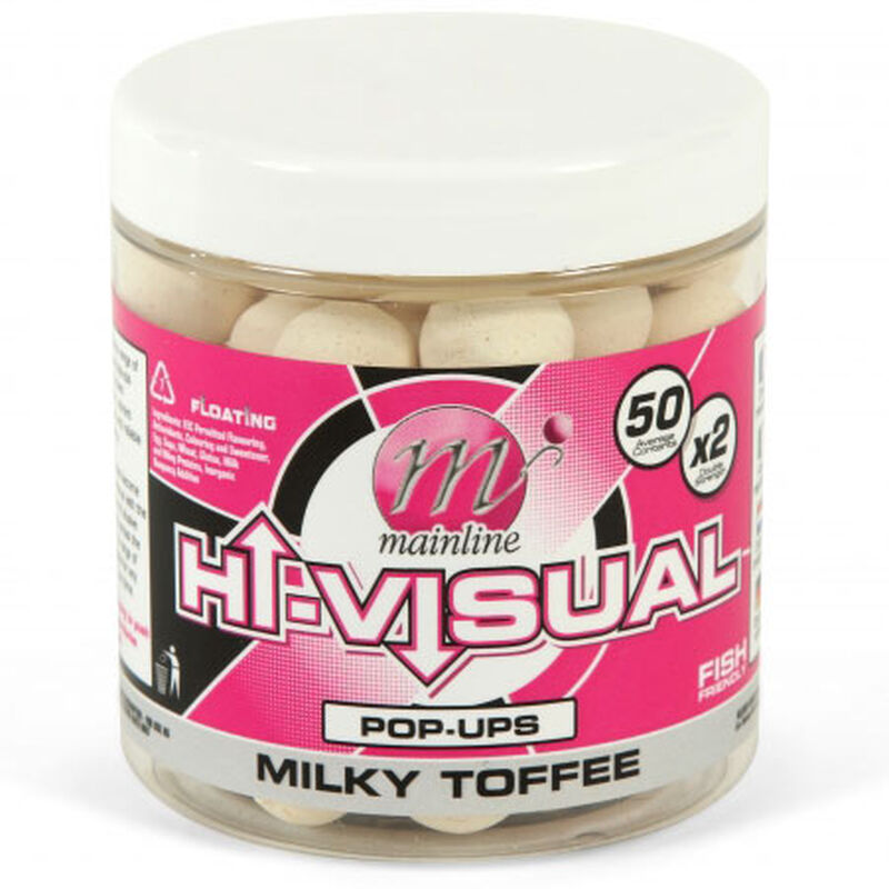 Bouillettes flottantes carpe mainline hi-visual pop ups milky toffee 15mm - Flottantes | Pacific P&ecirc;che