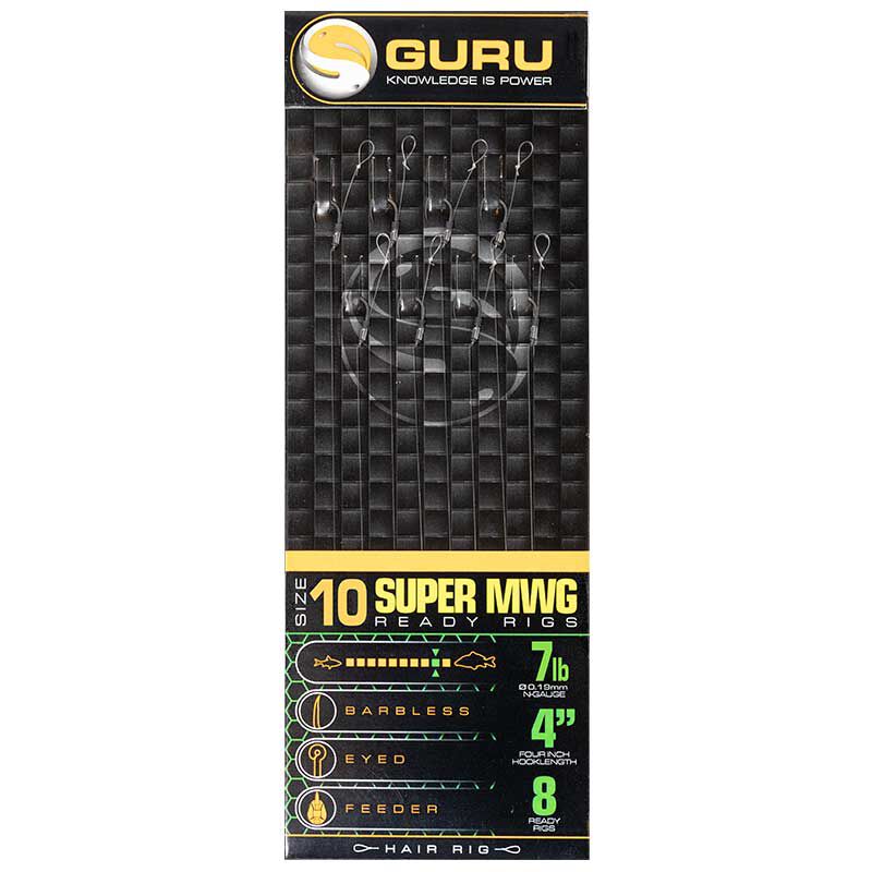Bas de ligne guru smwg standard hair 4" (10cm) - Acc. de montage feeder | Pacific P&ecirc;che