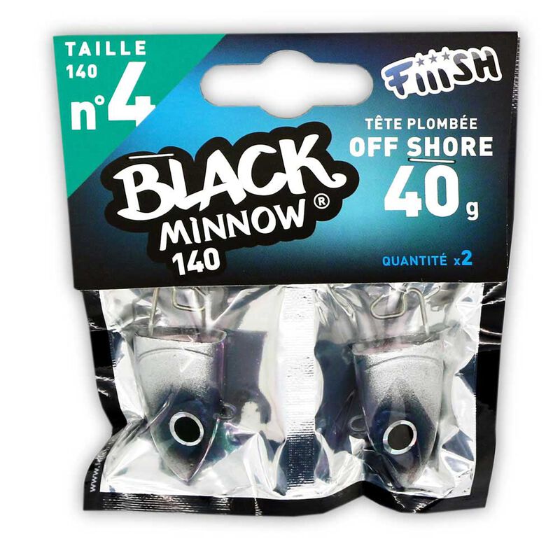T&ecirc;te plomb&eacute;e fiiish black minnow 140 off shore 40g (x2) - T&ecirc;tes Plomb&eacute;es | Pacific P&ecirc;che