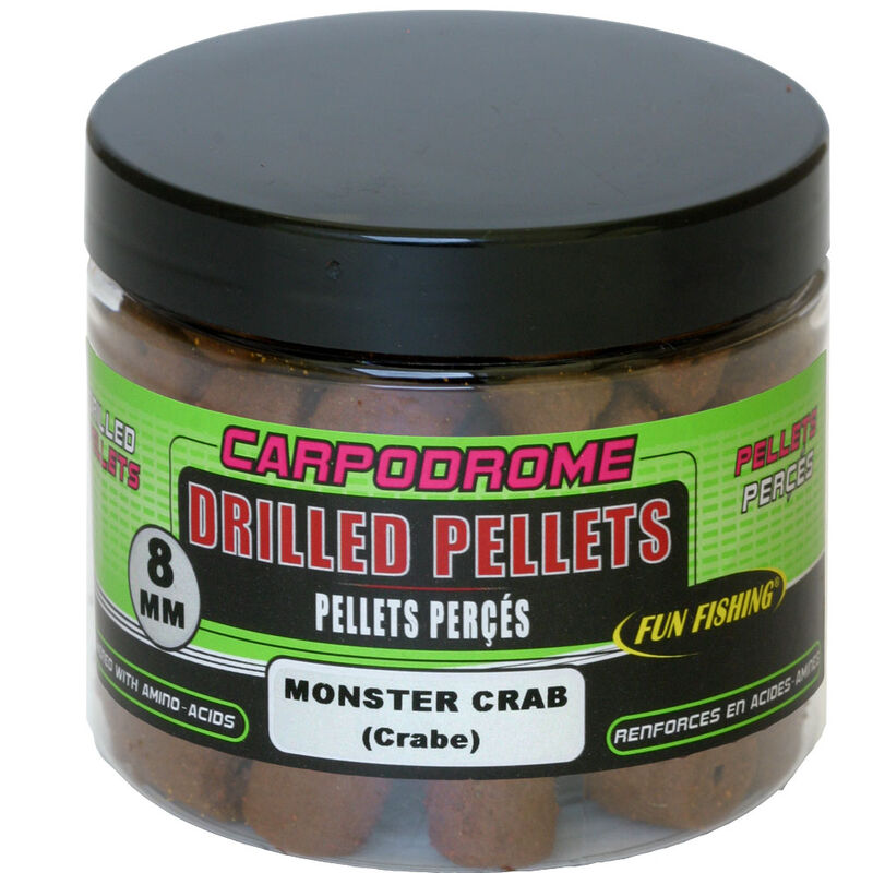 Pellets d'eschage coup fun fishing  pellets perces monster crab 8mm 80g - Pellets | Pacific P&ecirc;che