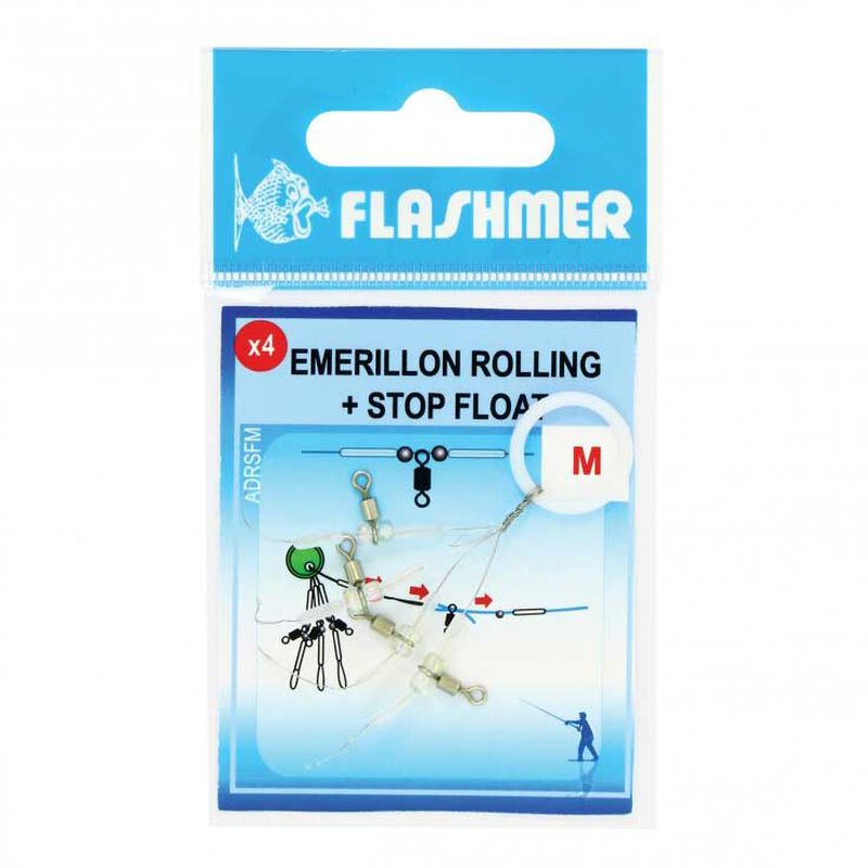 Emerillons flashmer rolling et stop float (pochette de 4) - Emerillons mer | Pacific P&ecirc;che