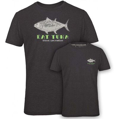 T-shirt Grundens Eat Tuna Heather Charcoal - T-shirts manches courtes | Pacific P&ecirc;che