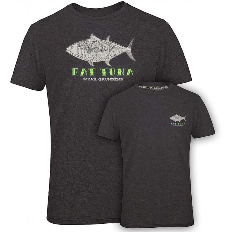T-shirt Grundens Eat Tuna Heather Charcoal - T-shirts manches courtes | Pacific P&ecirc;che
