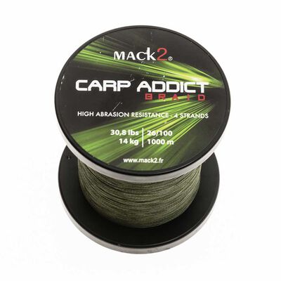 Tresse mack2 carp addict 4braid 1000m verte - Tresse | Pacific P&ecirc;che
