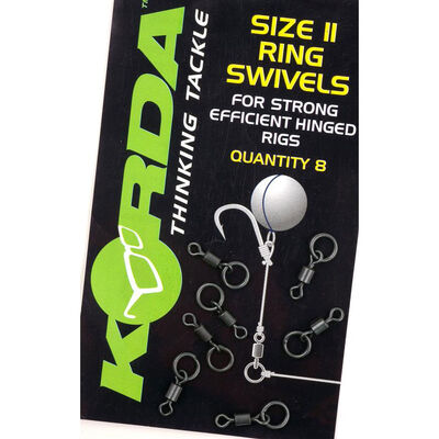 Emerillons &agrave; anneaux carpe korda flexi ring swivels 11 - Emerillons carpe | Pacific P&ecirc;che
