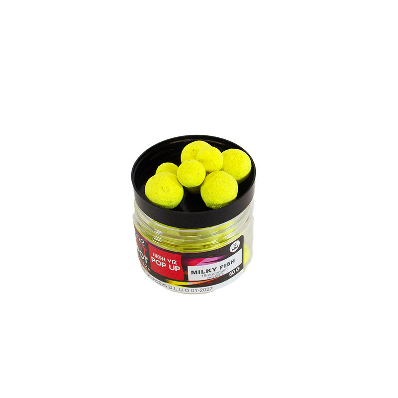 Pop up Mack2 Fluo Milky Fish 15/20 mm - Flottantes | Pacific P&ecirc;che