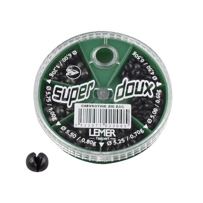 Boite de plombs fendus coup lemer 6 cases chevrotine zig zag - Ronds | Pacific P&ecirc;che