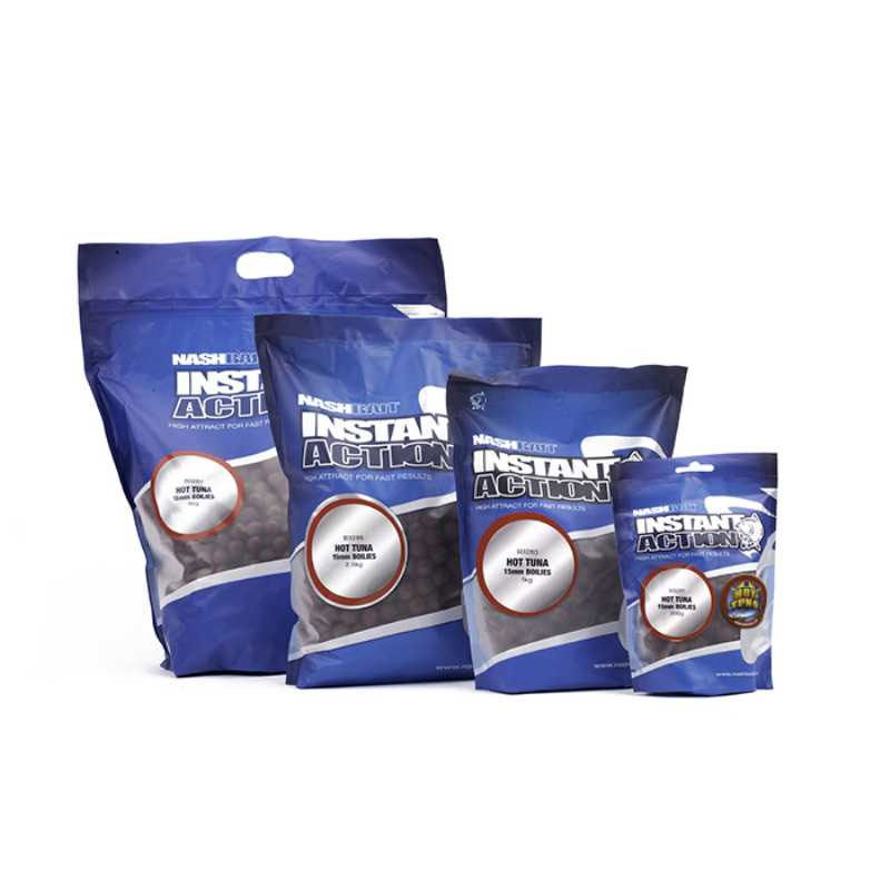 Bouillettes nashbait instant action hot tuna 15mm - Denses | Pacific P&ecirc;che
