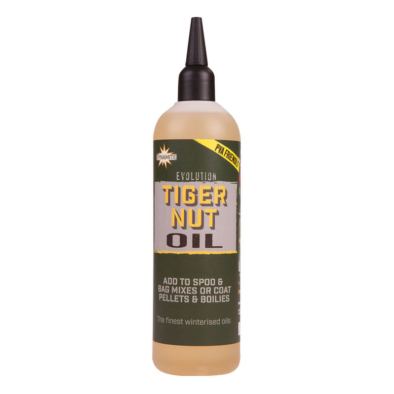 Huile carpe dynamite baits evolution oil monster tiger nut 300ml - Boosters / dips | Pacific P&ecirc;che
