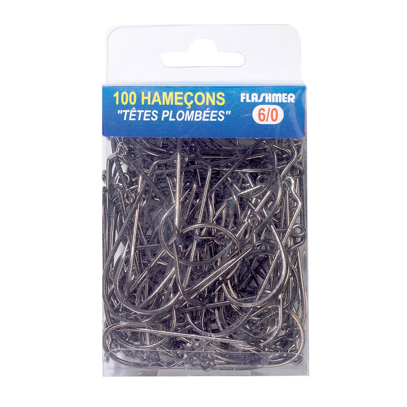 100 hame&ccedil;ons t&ecirc;te plomb&eacute;e flashmer 60&deg; - Leurres Souples | Pacific P&ecirc;che