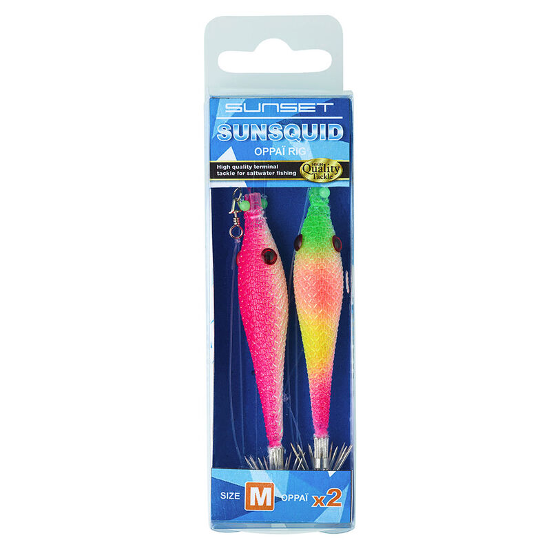 Bas de ligne Tataki Sunset Sunsquid Oppa&iuml; Taille M 9cm (x2) - Turluttes | Pacific P&ecirc;che