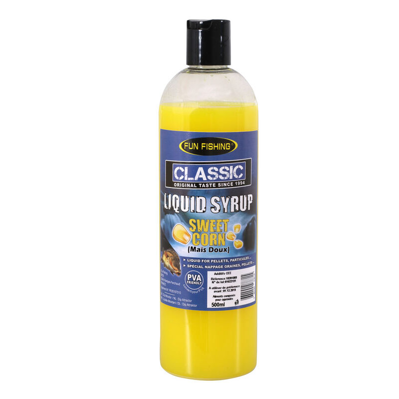 Booster carpe fun fishing classic liquid syrup ma&iuml;s doux 500ml - Boosters / dips | Pacific P&ecirc;che