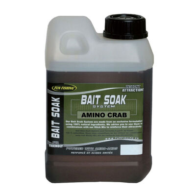 Liquide de trempage carpe fun fishing bait soak system amino crab 1l - Boosters / dips | Pacific P&ecirc;che