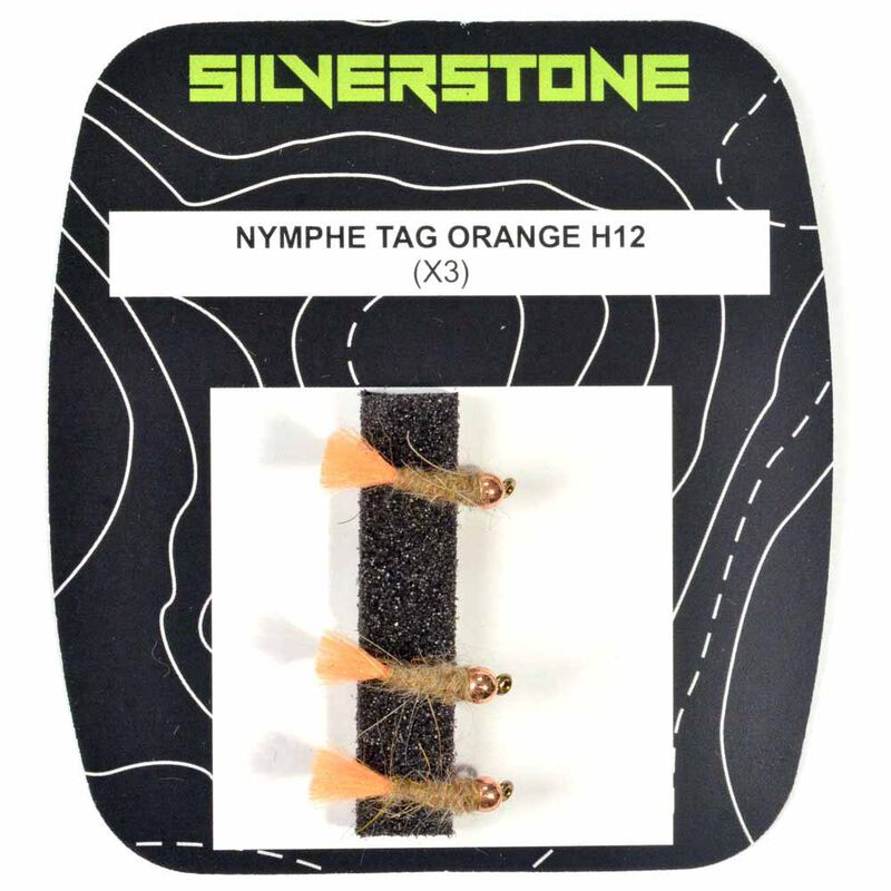 Mouche silverstone nymphe tag orange h12 (x3) - Nymphes | Pacific P&ecirc;che