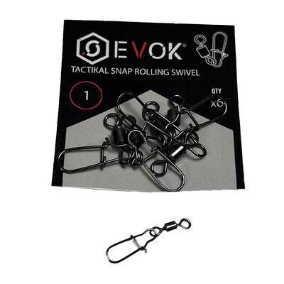 Emerillons Agrafes Evok Tactikal Snap Rolling Swivel x6 - Emerillons et Agrafes | Pacific P&ecirc;che